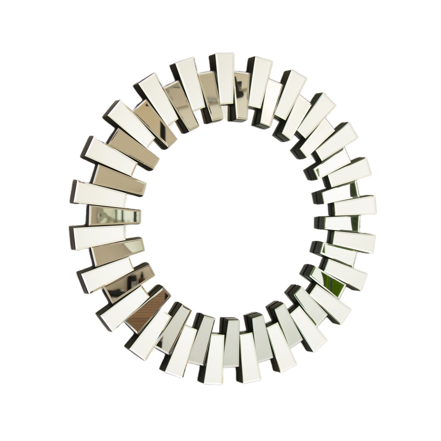 32'' Kaltis Mirror, Wall-mounted Modern Decorative Circle PU Mirror, Irregular Shape, Suitable for Bathroom, Bedroom, Living Room, Corridor