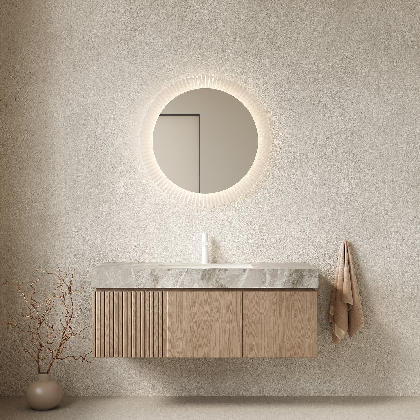 MURI Bathroom Vanity&Sink, Heidelberg Woodgrain Color