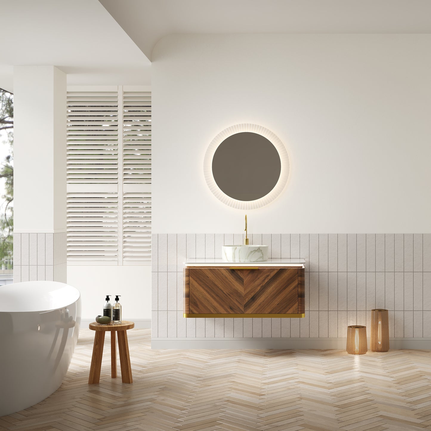 DIPA Bathroom Vanity & Sinks,Dark Walnut Woodgrain