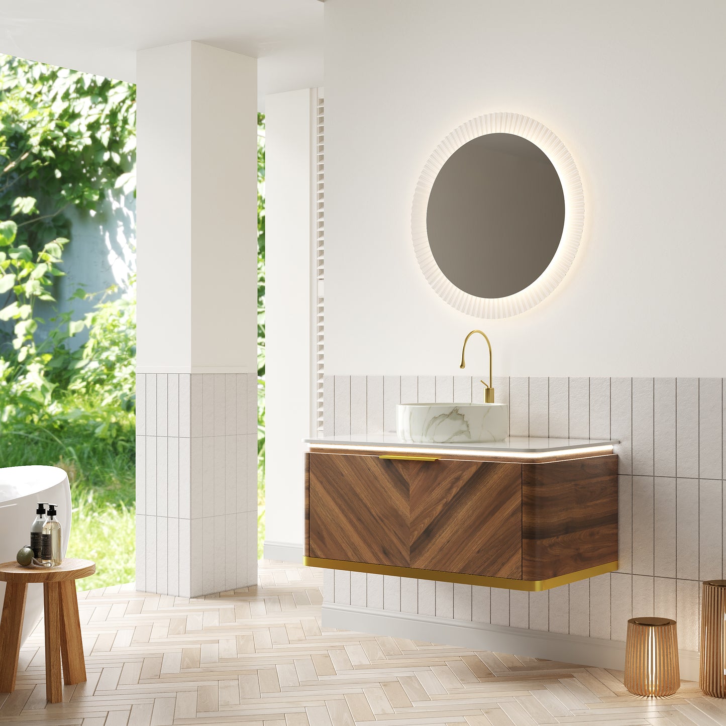 DIPA Bathroom Vanity & Sinks,Dark Walnut Woodgrain