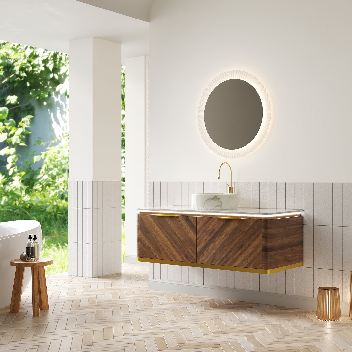 DIPA Bathroom Vanity & Sinks,Dark Walnut Woodgrain