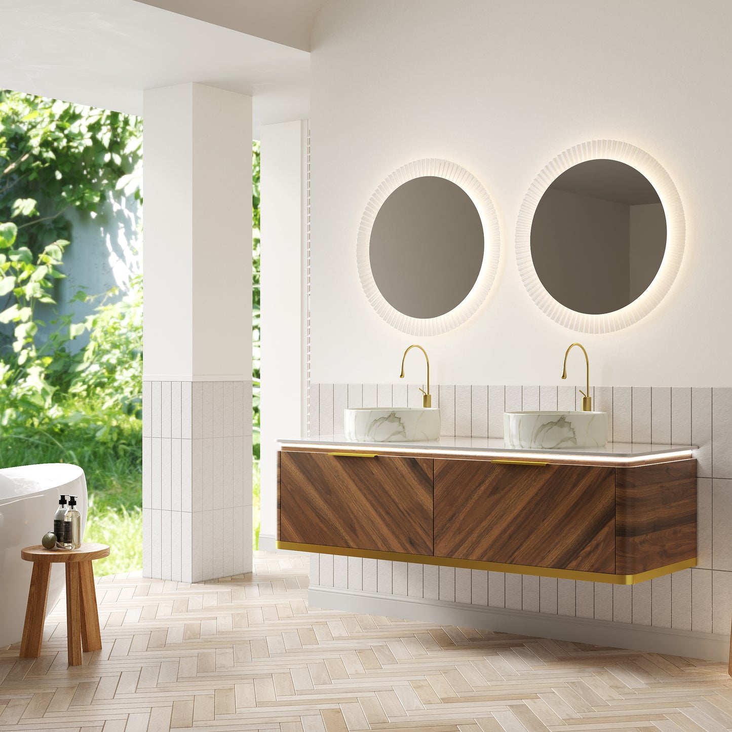 DIPA Bathroom Vanity & Sinks,Dark Walnut Woodgrain