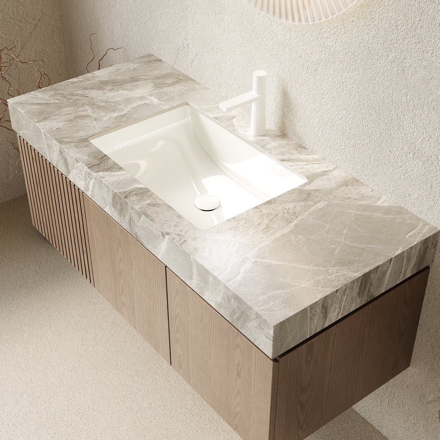 MURI Bathroom Vanity&Sink, Heidelberg Woodgrain Color