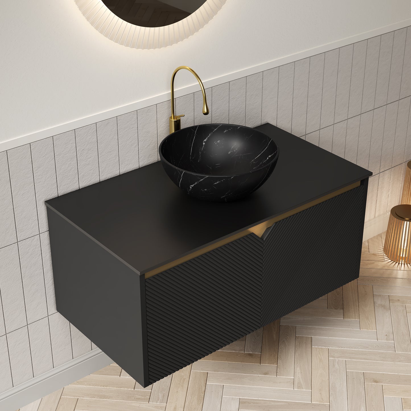 RUBEN Bathroom Vanity&Sink, Black