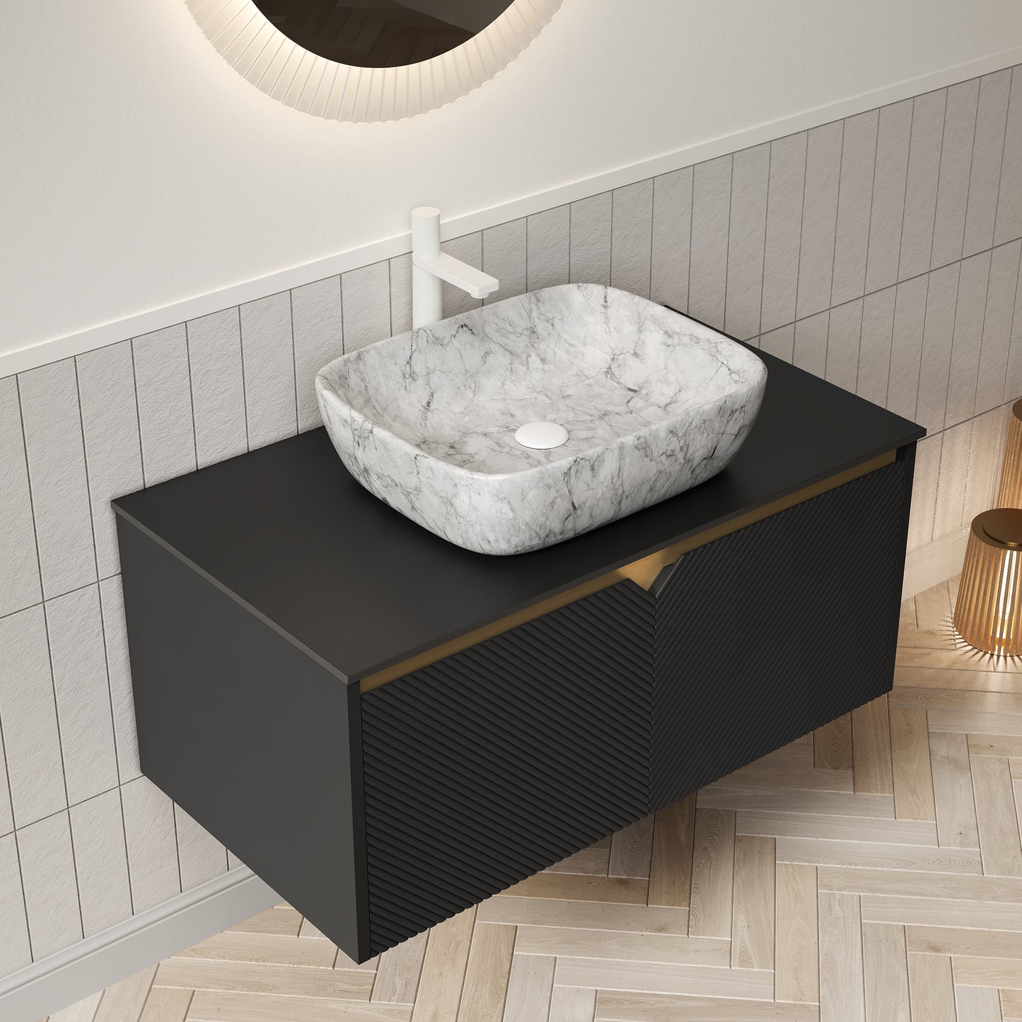 RUBEN Bathroom Vanity&Sink, Black
