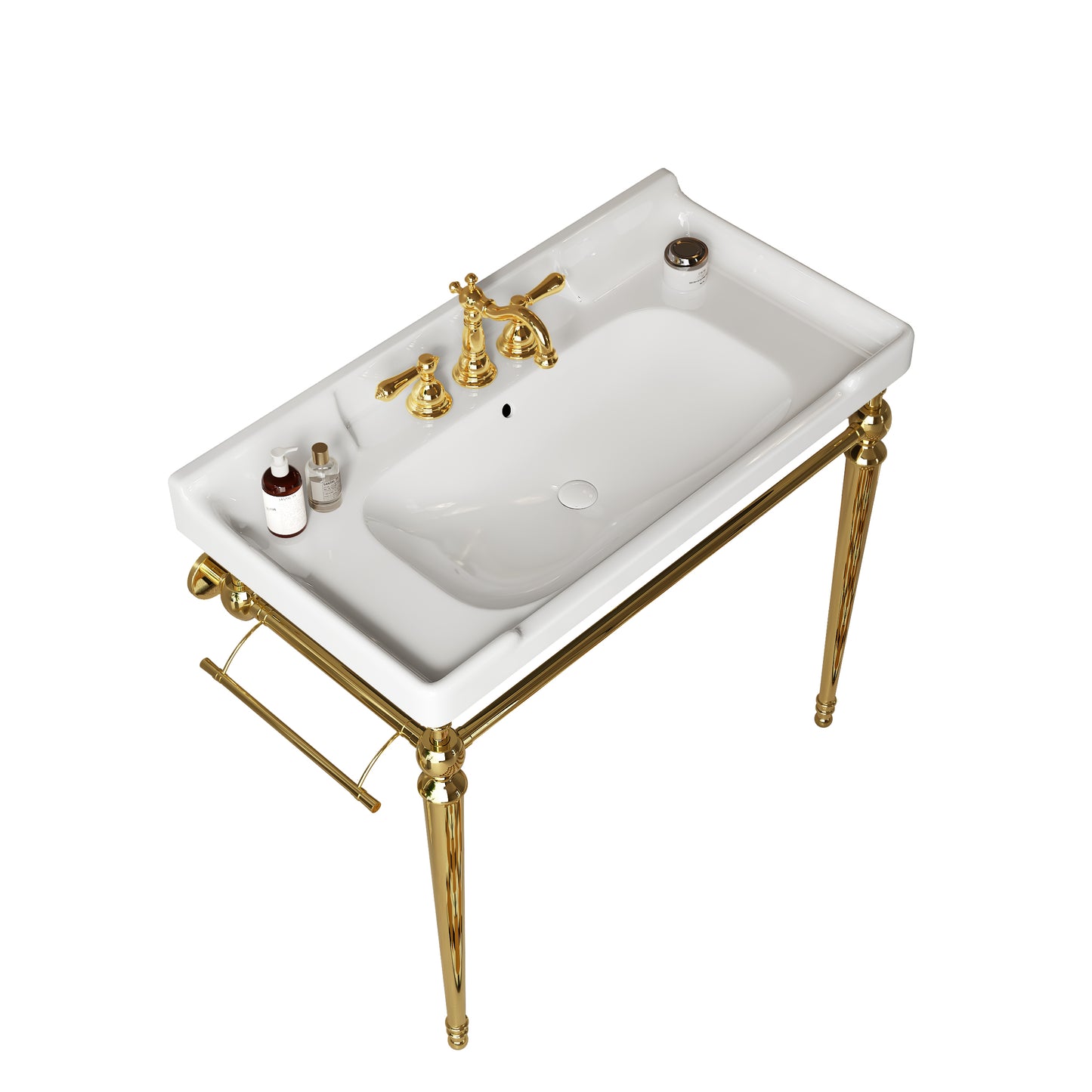 VICI Bathroom Console Sink, White Color