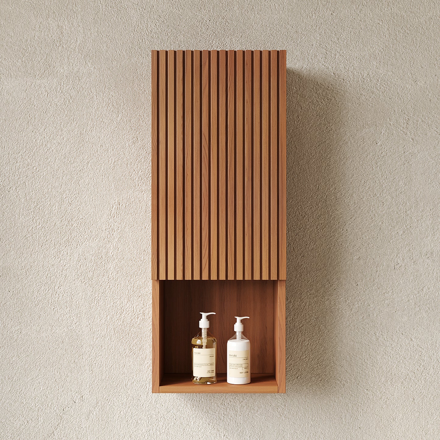 MITCH Tall Bathroom Wall Mounted Cabinet, Brown Oak Woodgrain Color