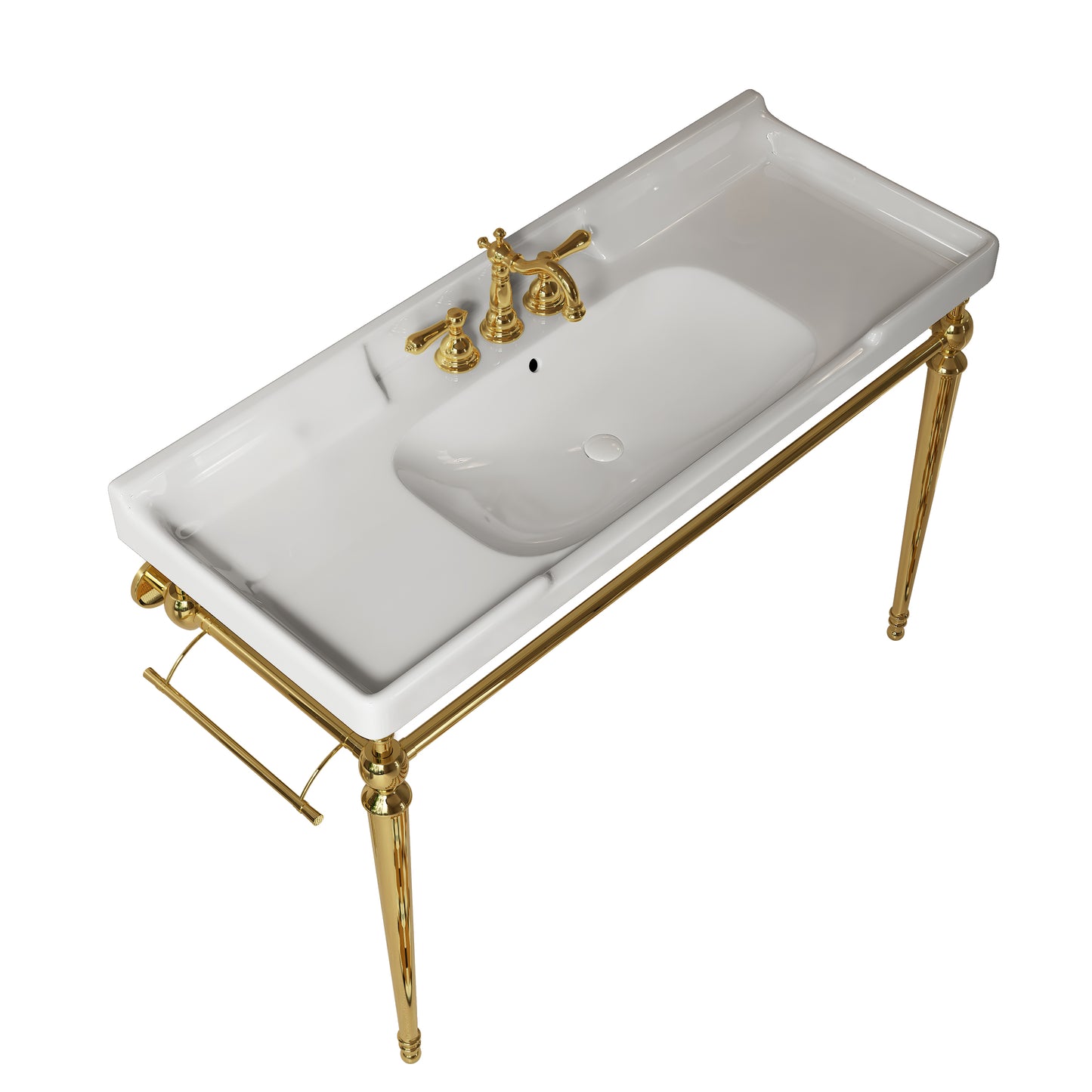 VICI Bathroom Console Sink, White Color