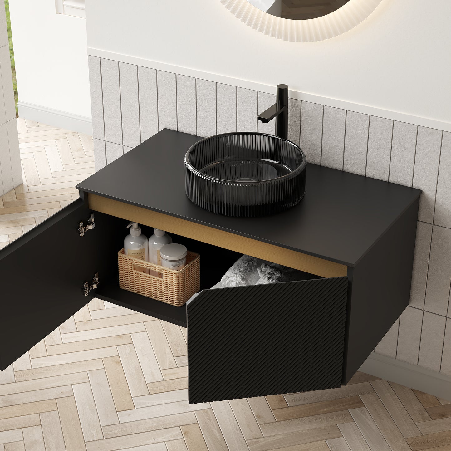 RUBEN Bathroom Vanity&Sink, Black