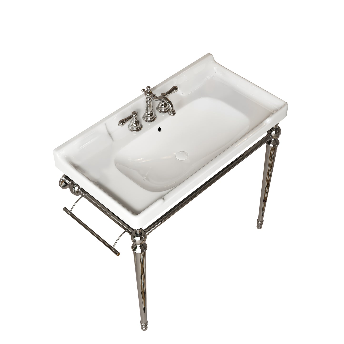 VICI Bathroom Console Sink, White Color