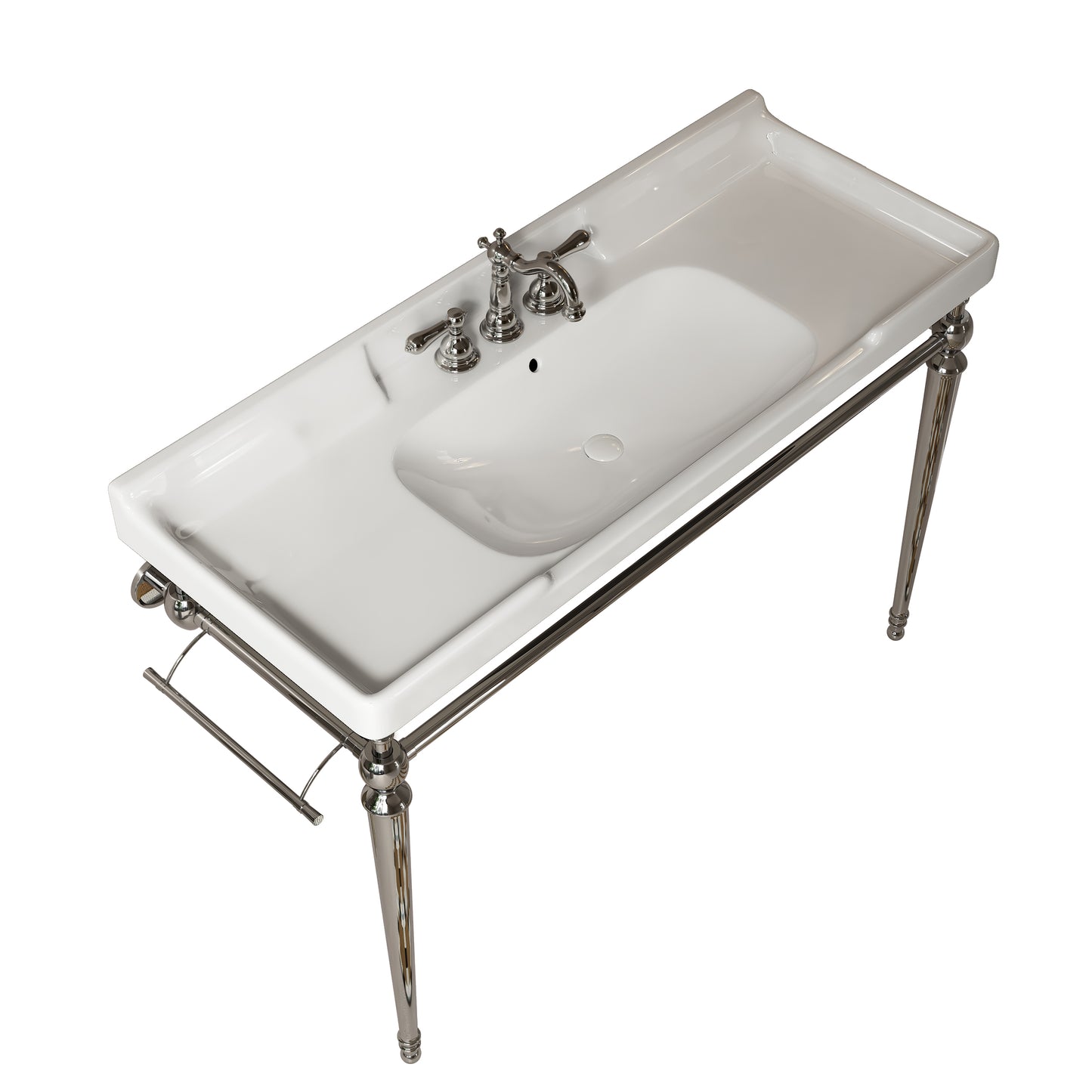 VICI Bathroom Console Sink, White Color
