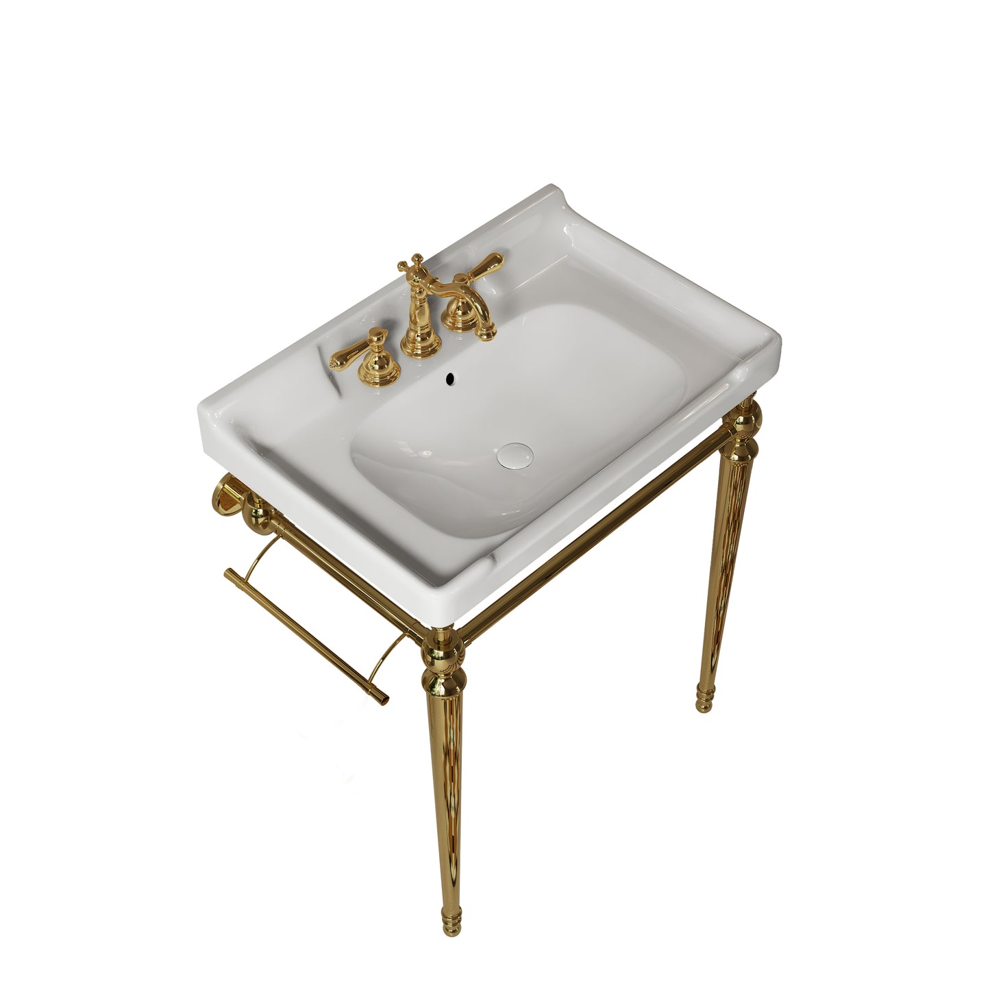 VICI Bathroom Console Sink, White Color