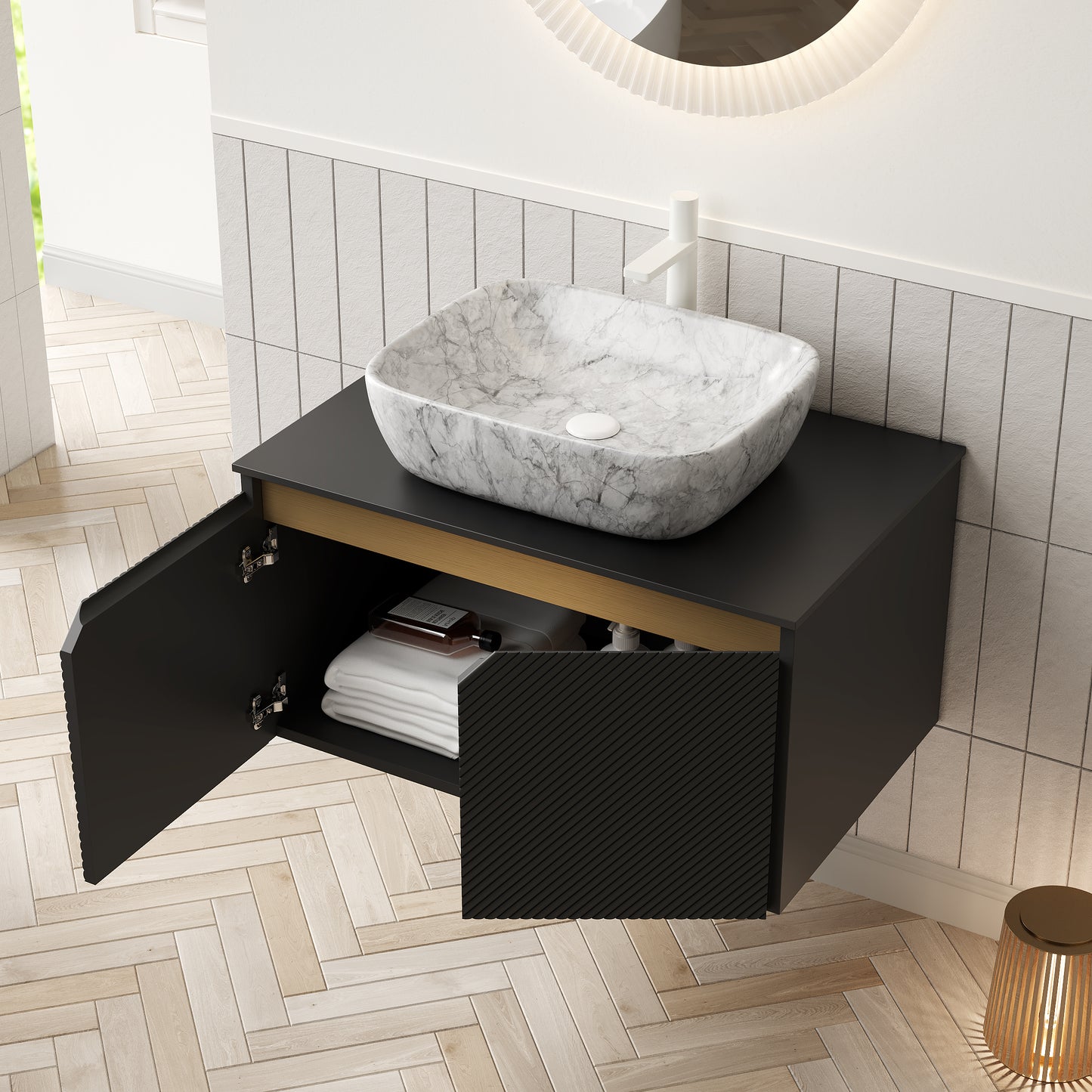 RUBEN Bathroom Vanity&Sink, Black
