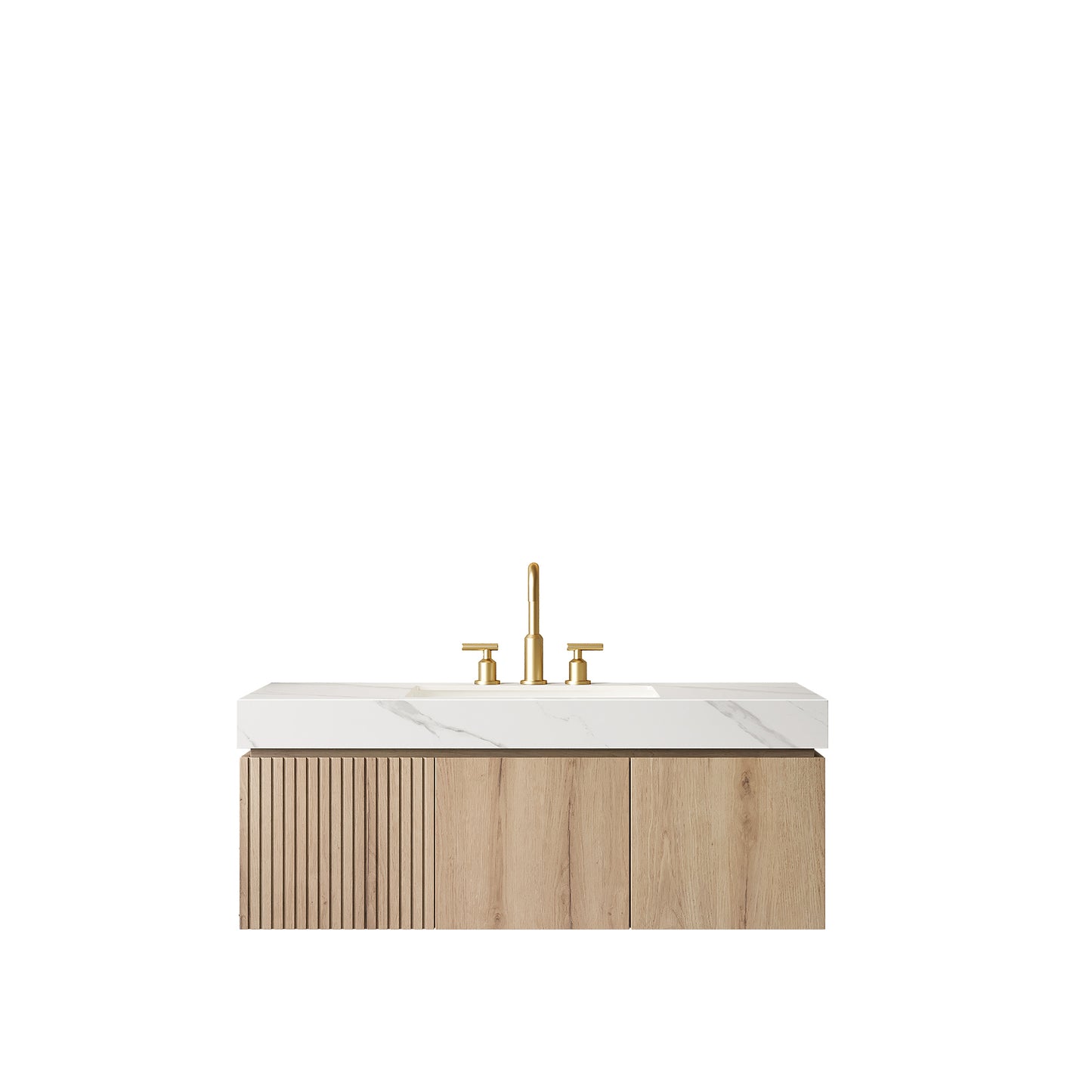 MURI Bathroom Vanity&Sink, White Oak Woodgrain