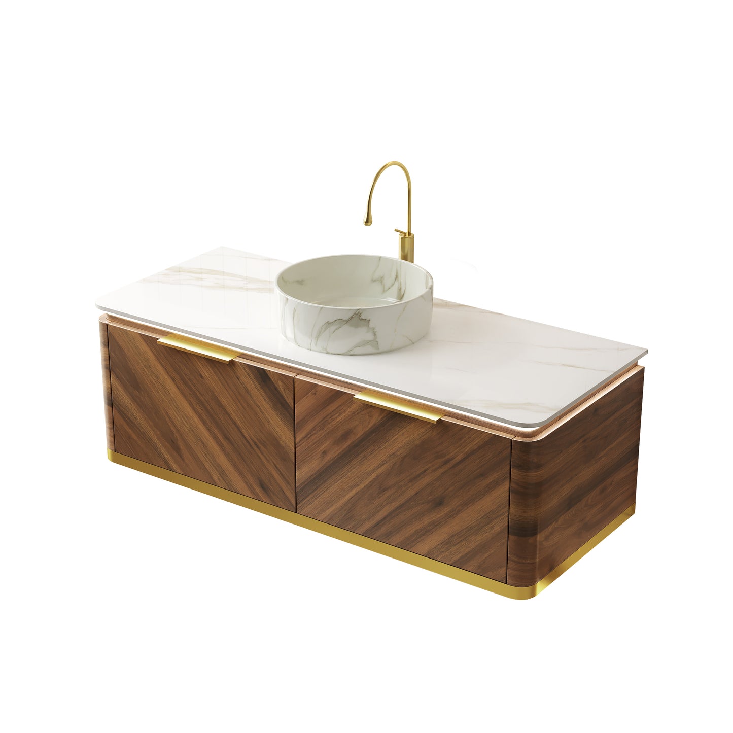 DIPA Bathroom Vanity & Sinks,Dark Walnut Woodgrain