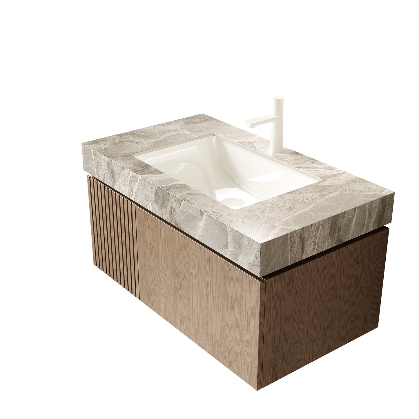 MURI Bathroom Vanity&Sink, Heidelberg Woodgrain Color