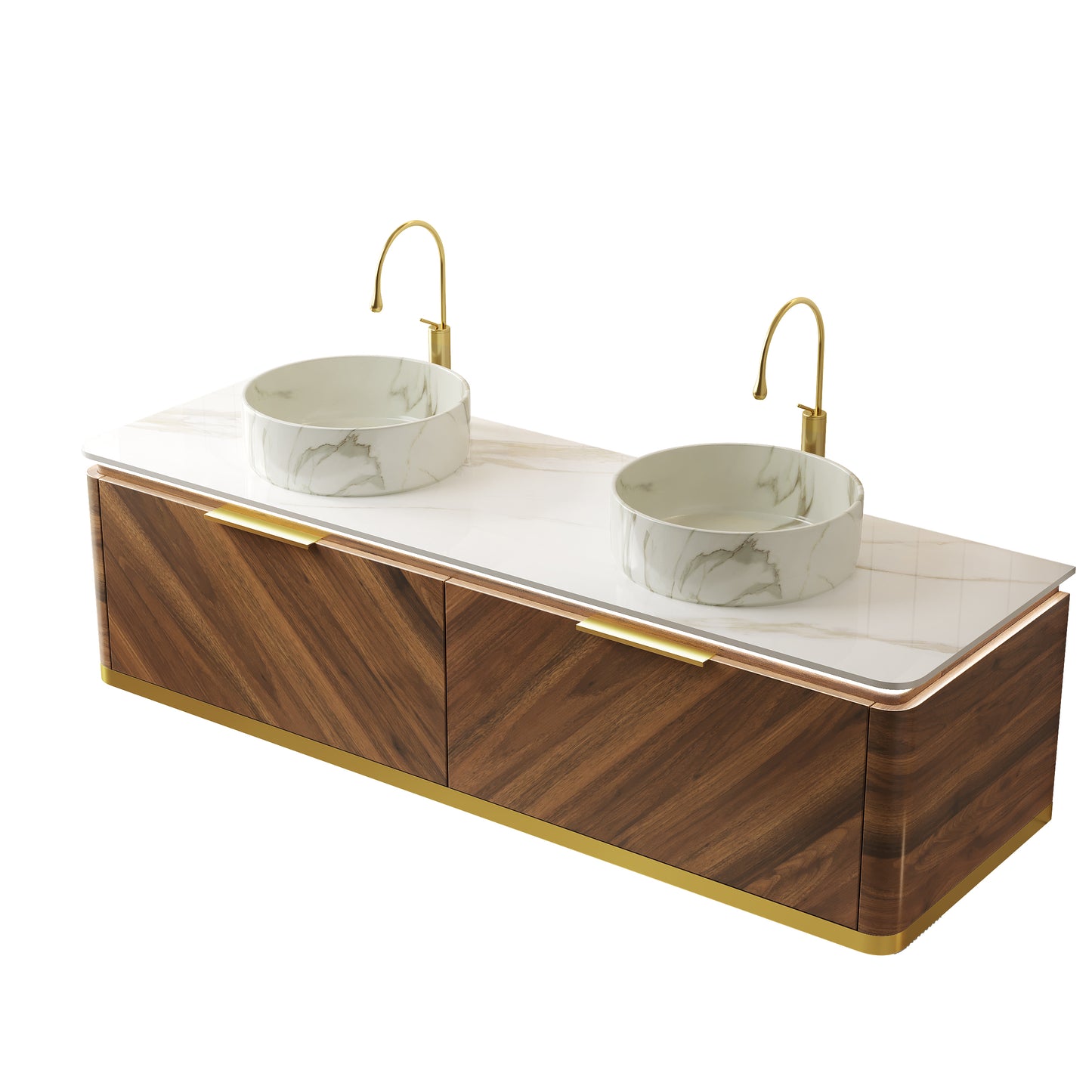 DIPA Bathroom Vanity & Sinks,Dark Walnut Woodgrain