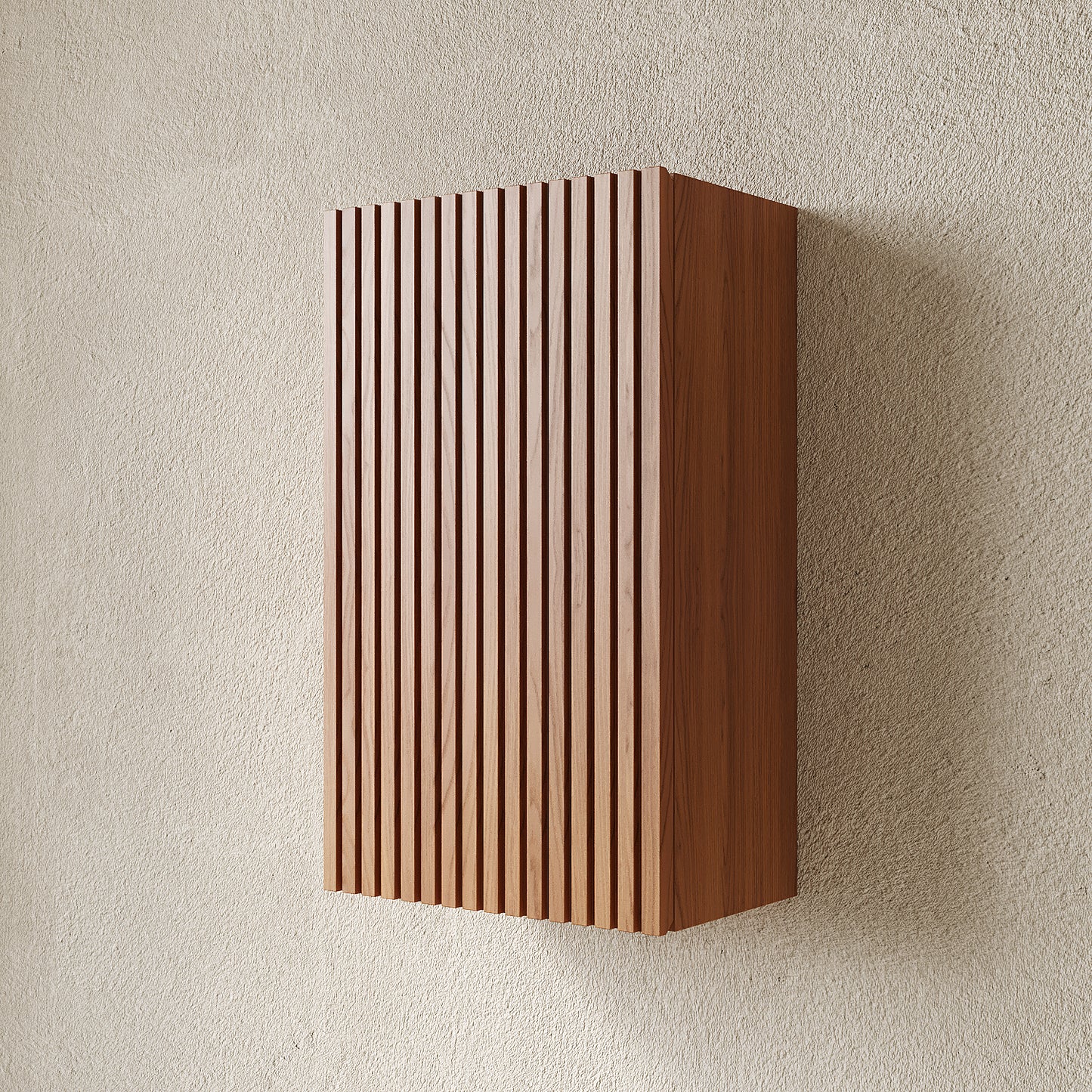 MITCH Tall Bathroom Wall Mounted Cabinet, Brown Oak Woodgrain Color