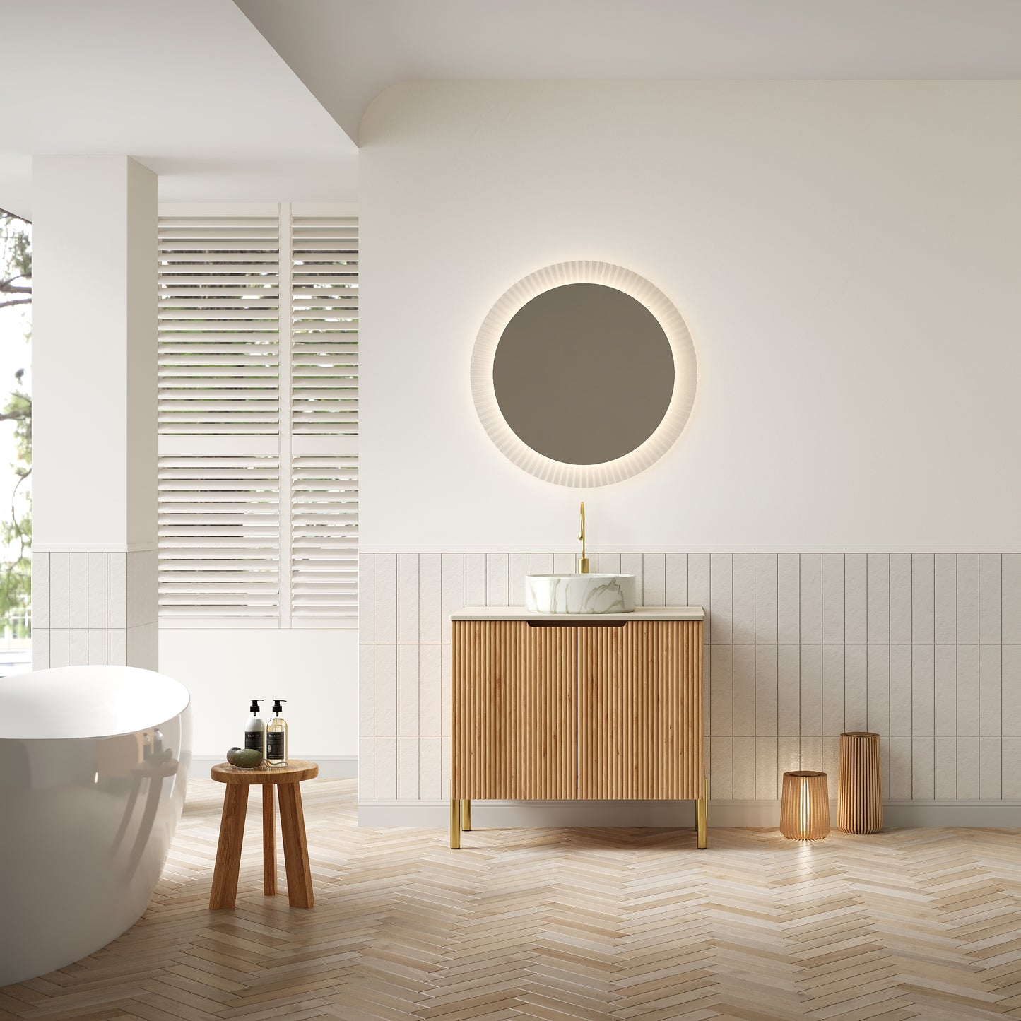 TURIO Bathroom Vanity with Sink, Woodgrain Color
