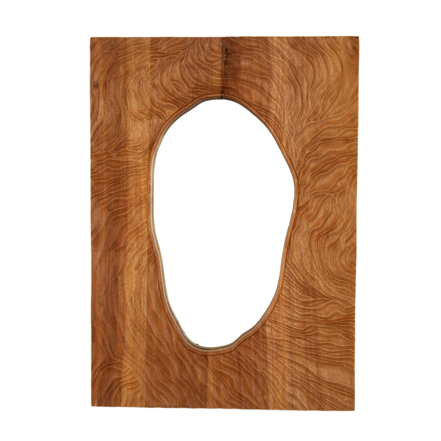 20'' Timeline Mirror, Wall-mounted Vintage Rectangular Solid Rosewood Decorative Mirror, Irregular Mirror, Suitable for Bathroom, Bedroom, Living Room