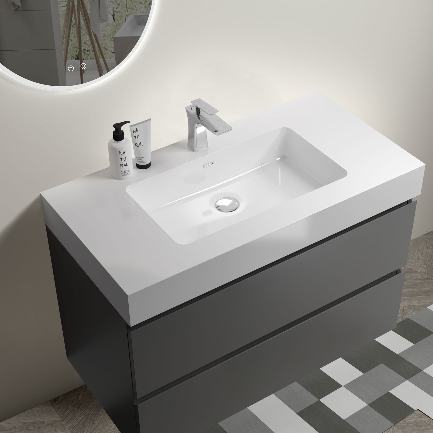 Alice|Gray Bathroom Vanity with Sink