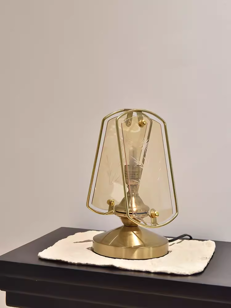 French Vintage Style Desktop Glass Lamp