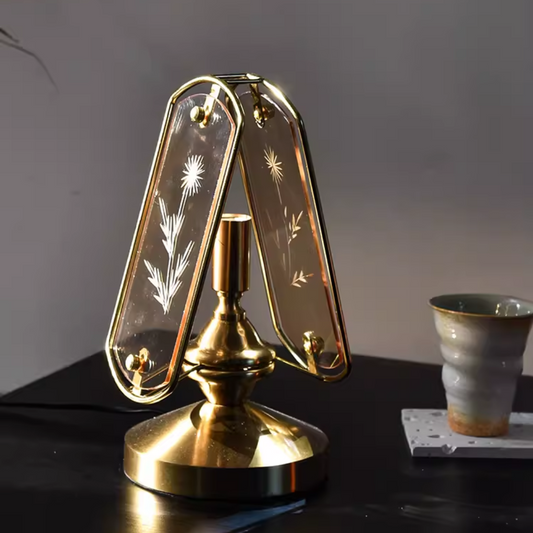 French Vintage Style Desktop Glass Lamp