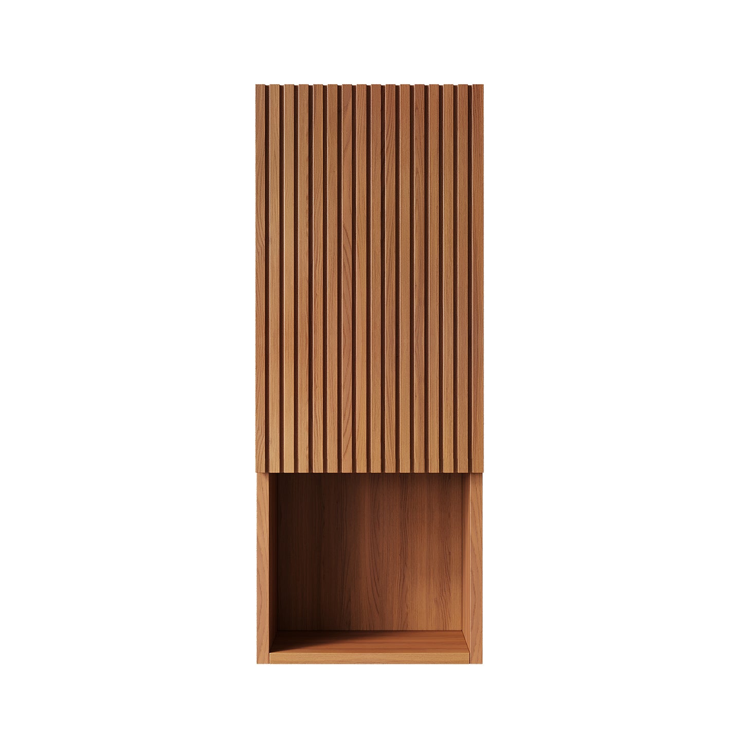MITCH Tall Bathroom Wall Mounted Cabinet, Brown Oak Woodgrain Color