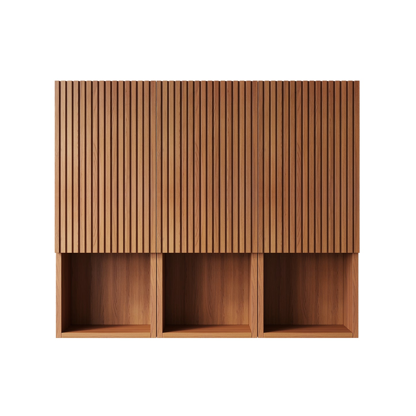MITCH 41" Bathroom Wall Mounted Cabinet, Composed of 6 Cabinets with Doors, Can be Used in Combination or Individually, Suitable for Bathroom, Living Room, and Laundry, Brown Oak Woodgrain Color