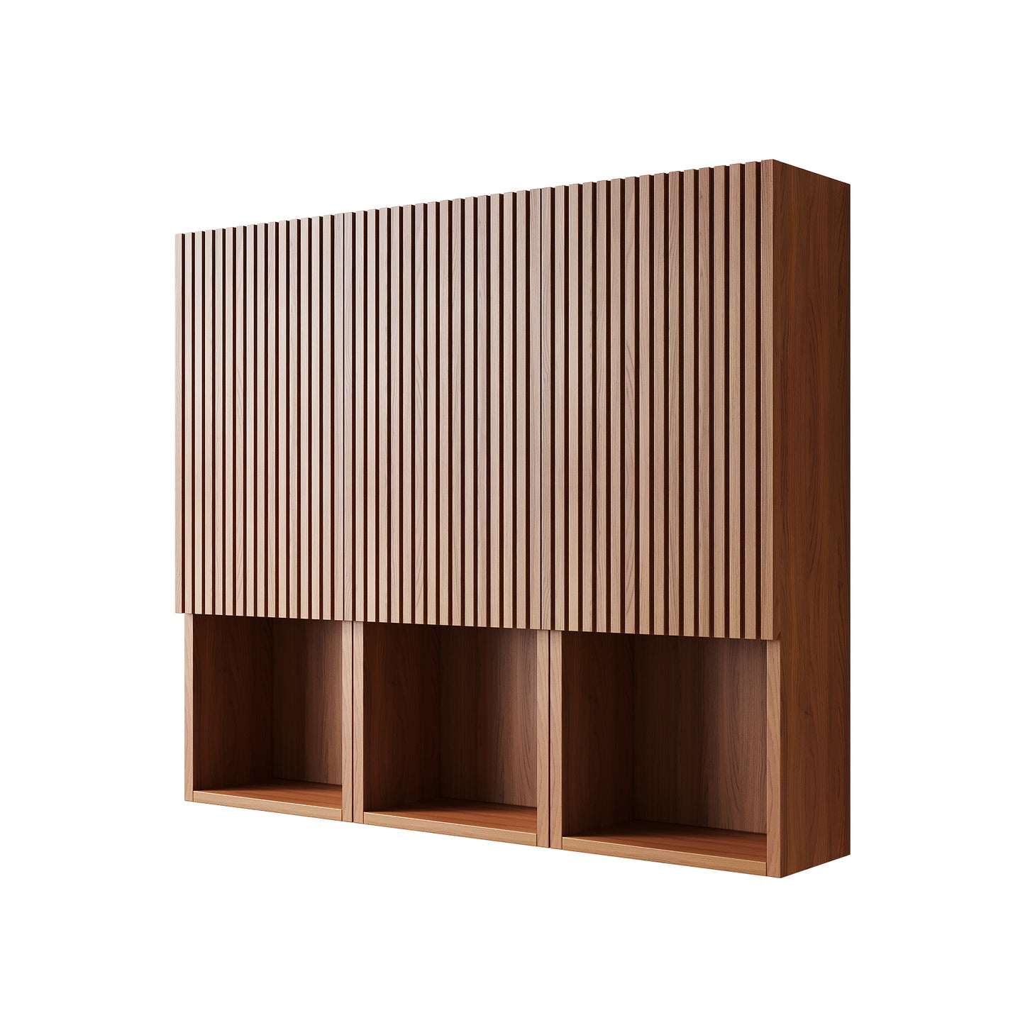 MITCH 41" Bathroom Wall Mounted Cabinet, Composed of 6 Cabinets with Doors, Can be Used in Combination or Individually, Suitable for Bathroom, Living Room, and Laundry, Brown Oak Woodgrain Color