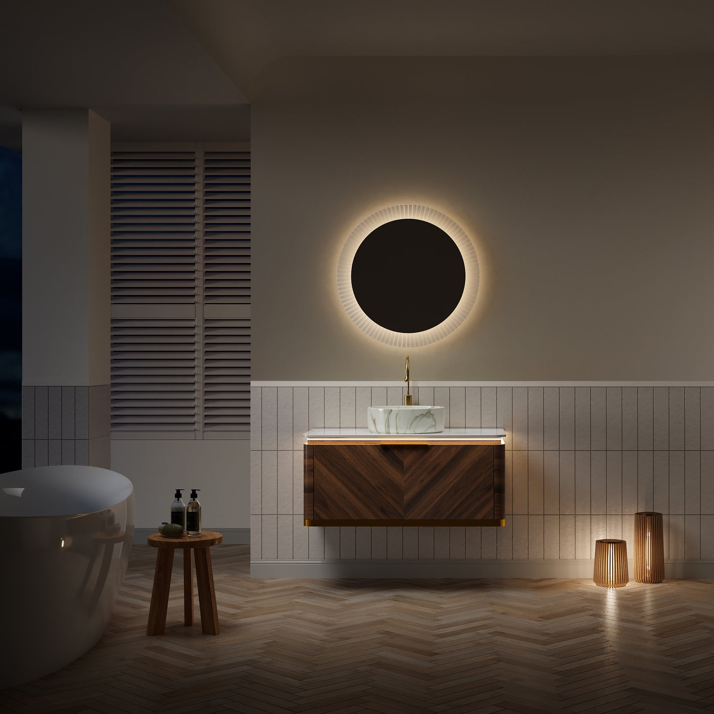 DIPA Bathroom Vanity & Sinks,Dark Walnut Woodgrain