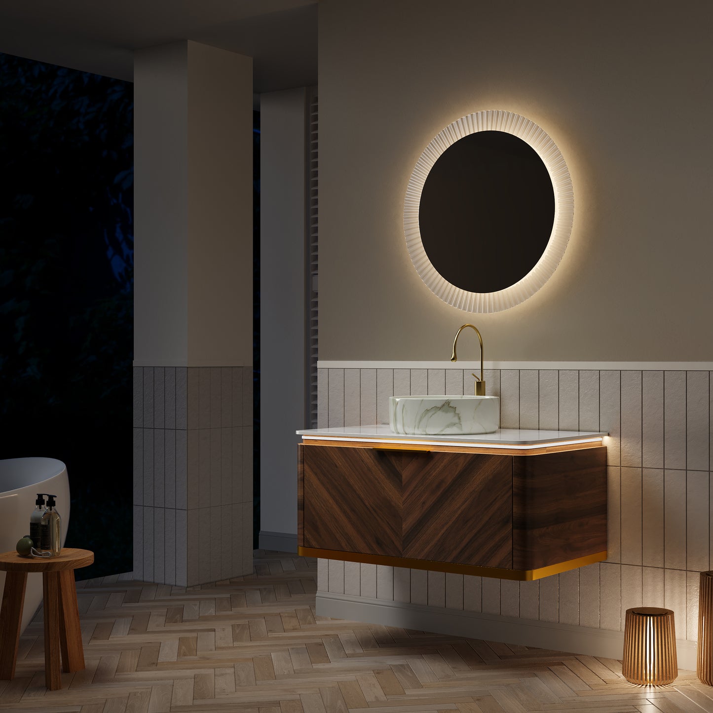 DIPA Bathroom Vanity & Sinks,Dark Walnut Woodgrain