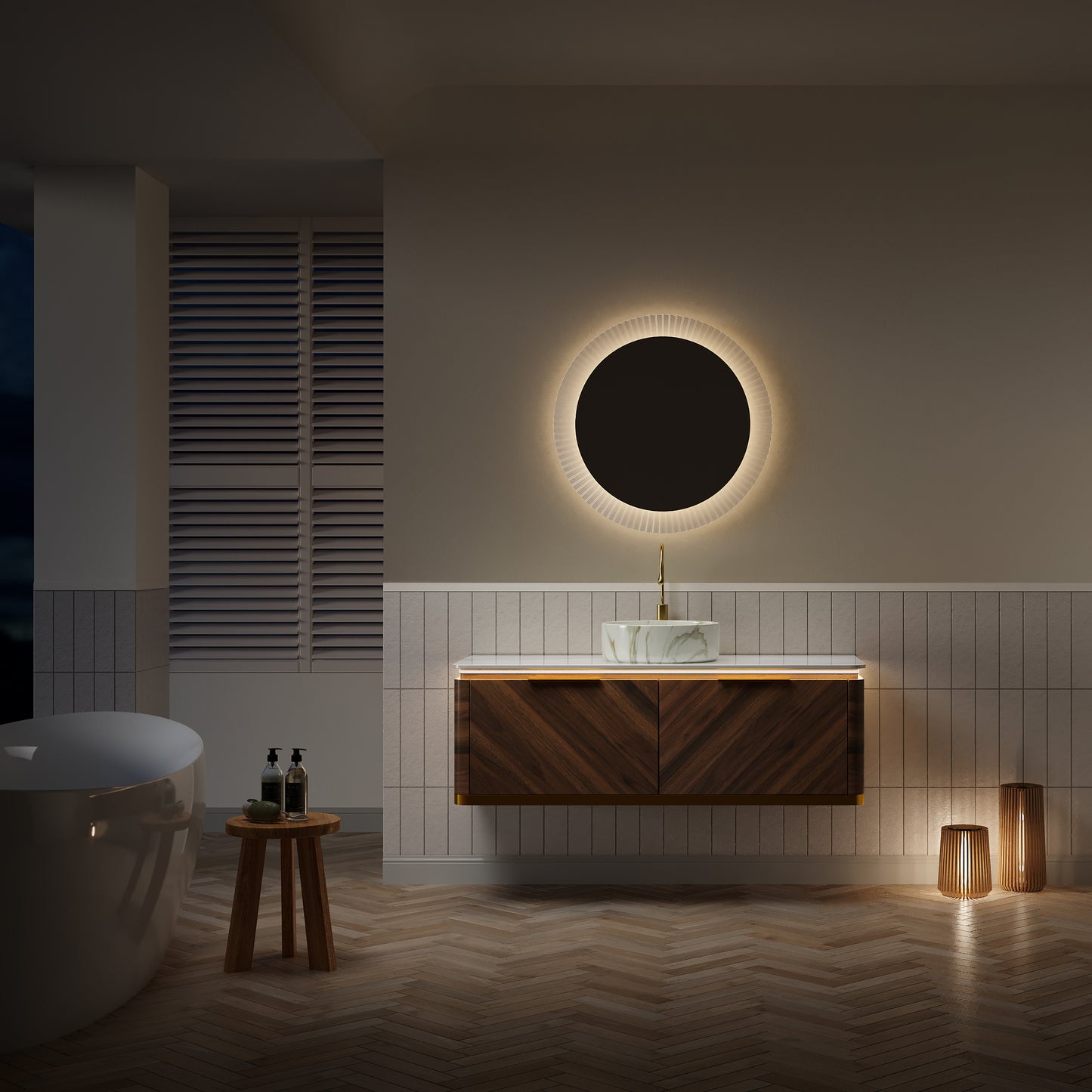 DIPA Bathroom Vanity & Sinks,Dark Walnut Woodgrain