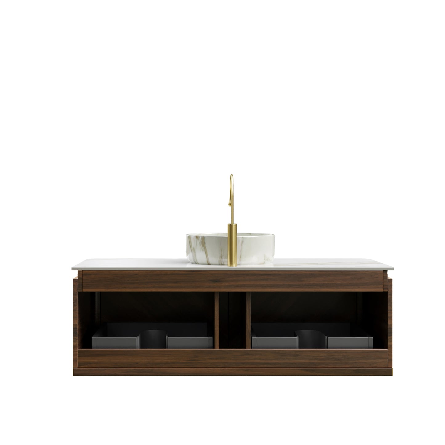 DIPA Bathroom Vanity & Sinks,Dark Walnut Woodgrain