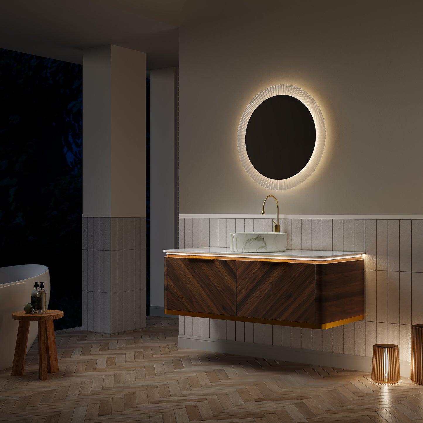 DIPA Bathroom Vanity & Sinks,Dark Walnut Woodgrain