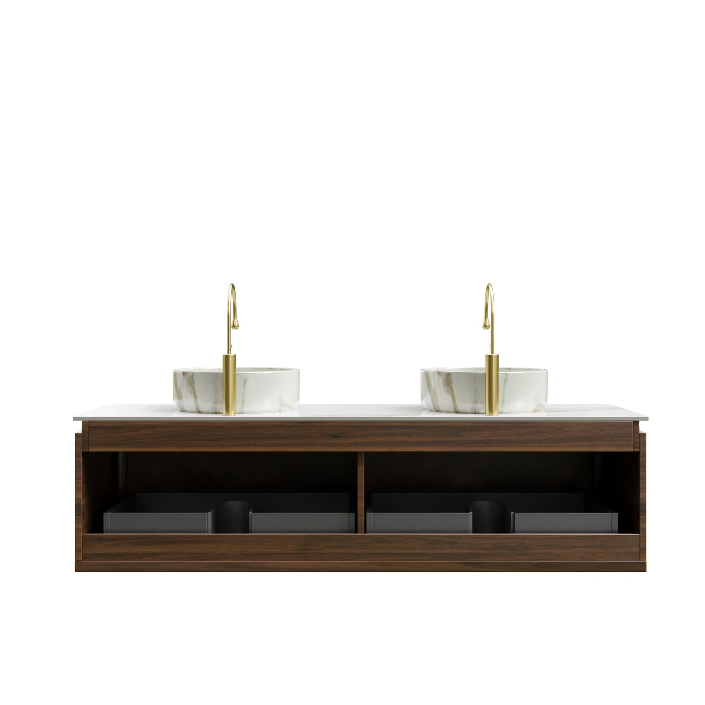 DIPA Bathroom Vanity & Sinks,Dark Walnut Woodgrain