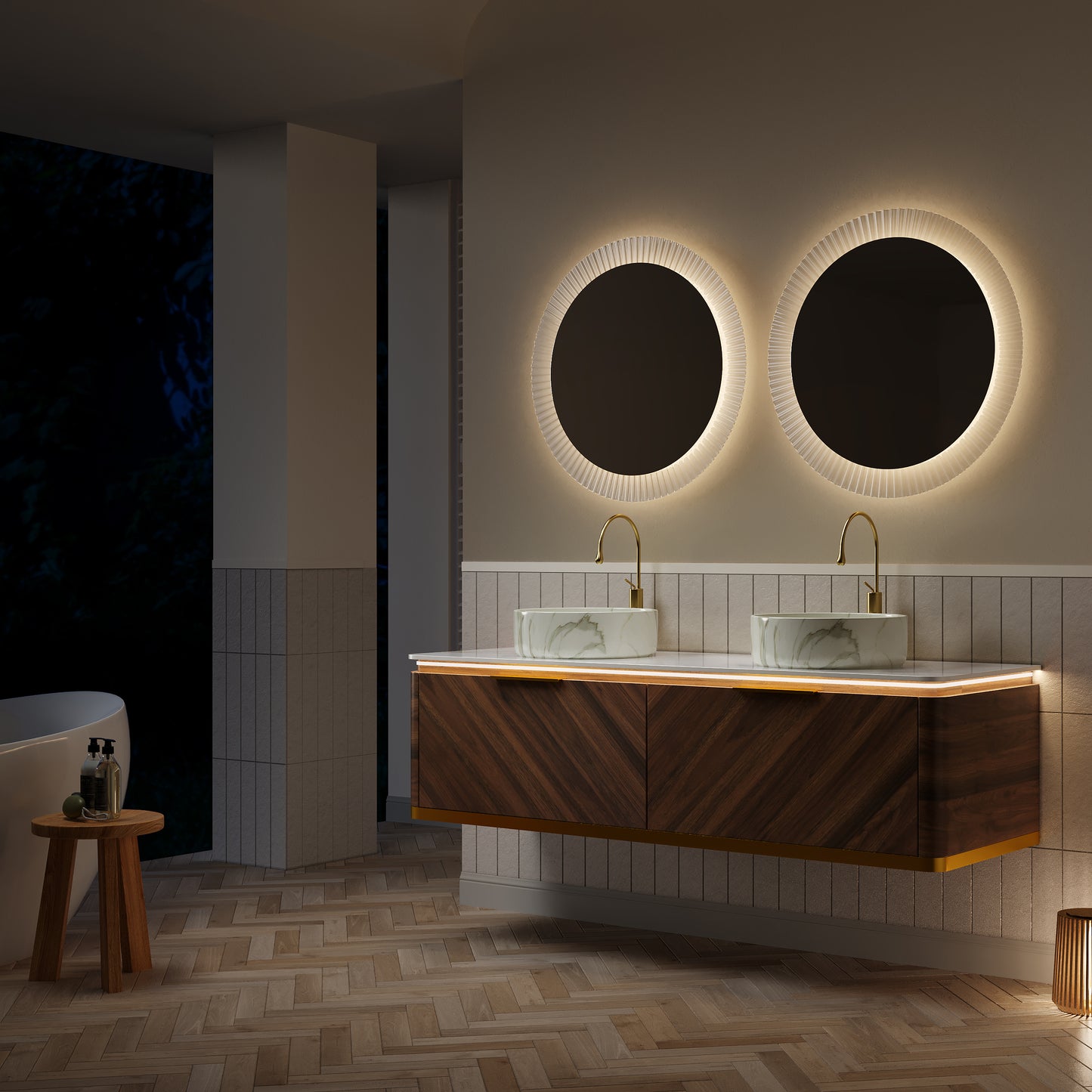 DIPA Bathroom Vanity & Sinks,Dark Walnut Woodgrain