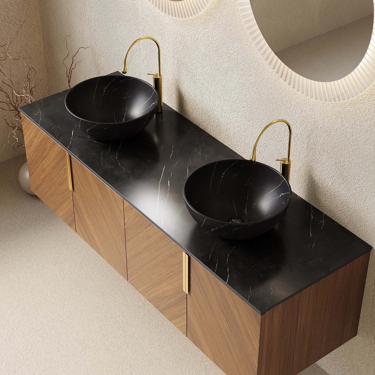 ARAI Bathroom Vanity&Sink,Brown Oak Woodgrain Color