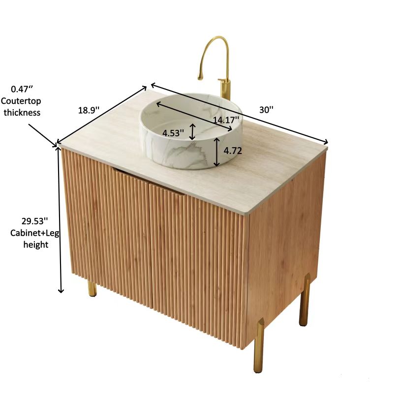 TURIO Bathroom Vanity with Sink, Woodgrain Color