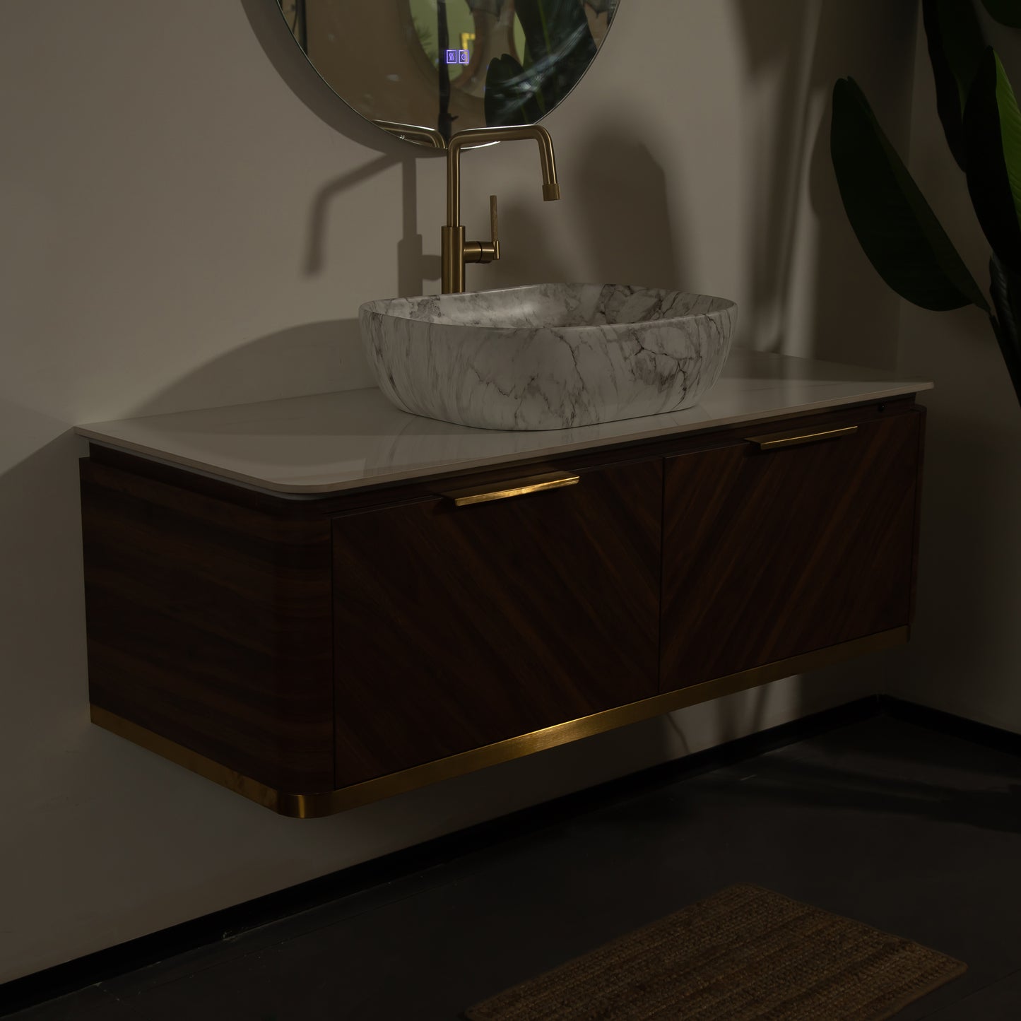 DIPA Bathroom Vanity & Sinks,Dark Walnut Woodgrain