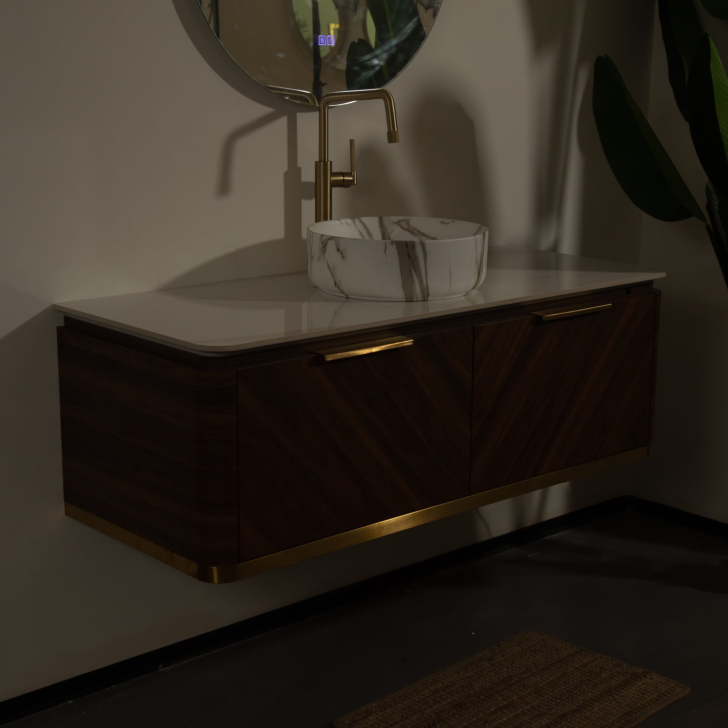 DIPA Bathroom Vanity & Sinks,Dark Walnut Woodgrain