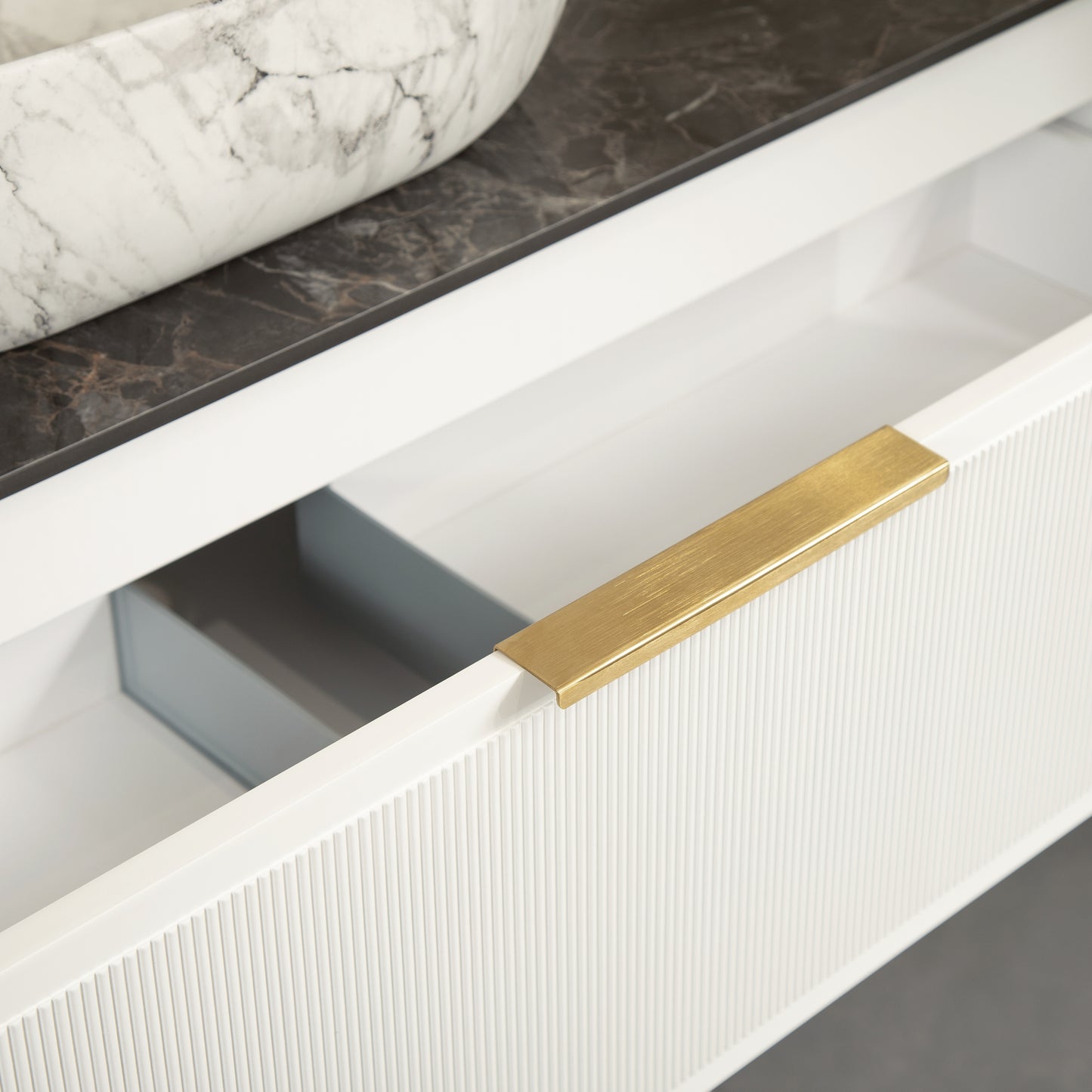 MALONE 48" Badezimmer-Waschtisch mit Waschbecken, schwebender Sperrholz-Aufbewahrungsschrank