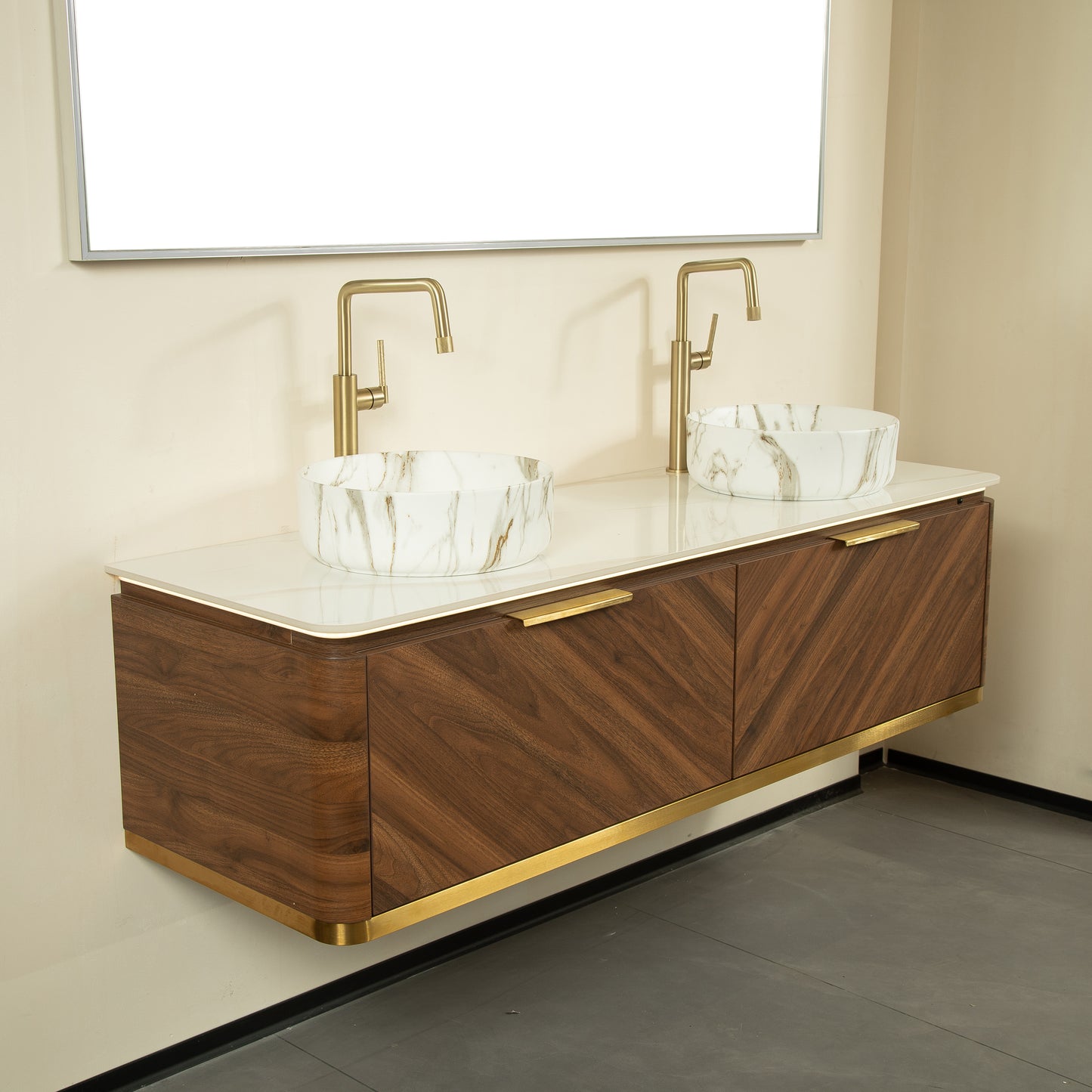 DIPA Bathroom Vanity & Sinks,Dark Walnut Woodgrain