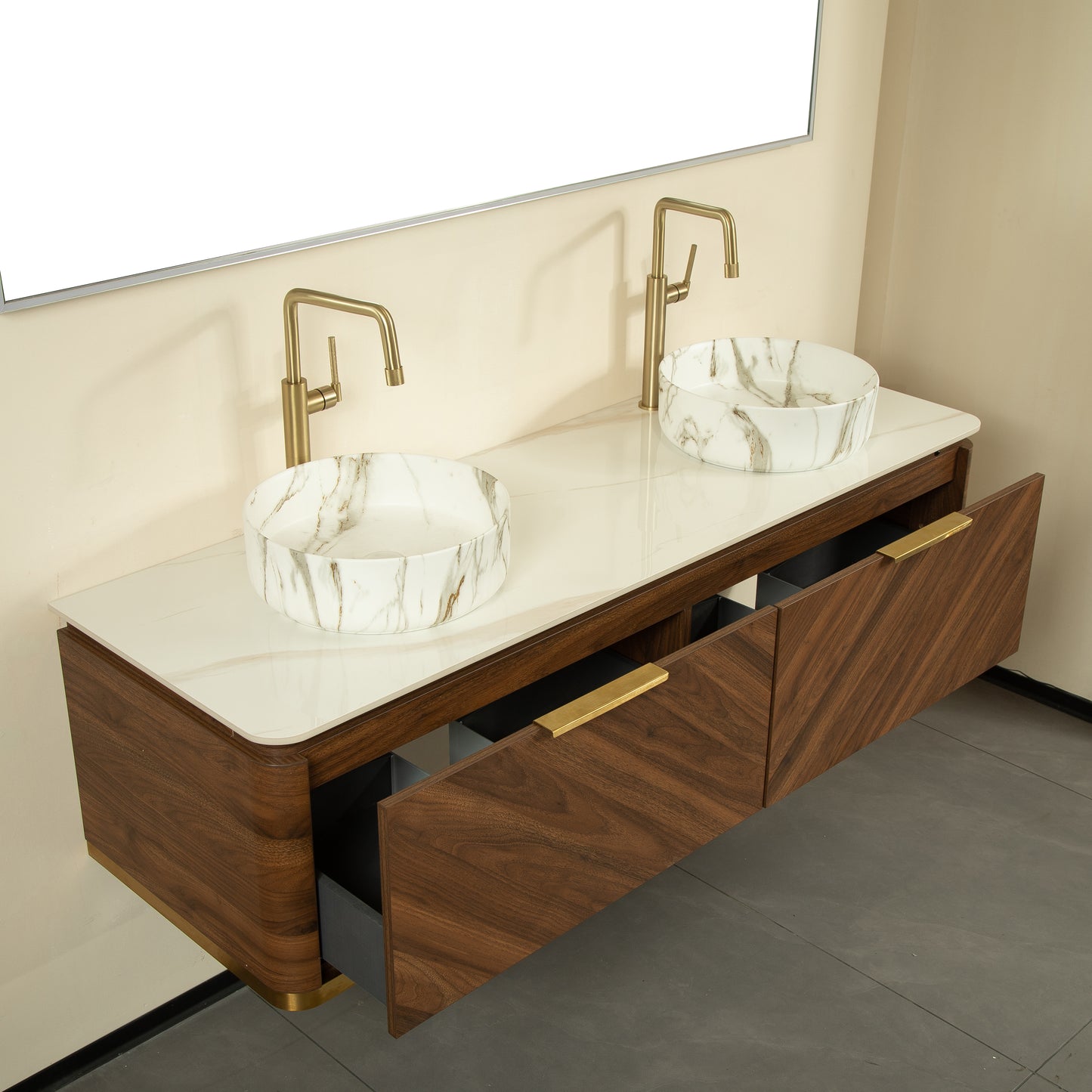 DIPA Bathroom Vanity & Sinks,Dark Walnut Woodgrain
