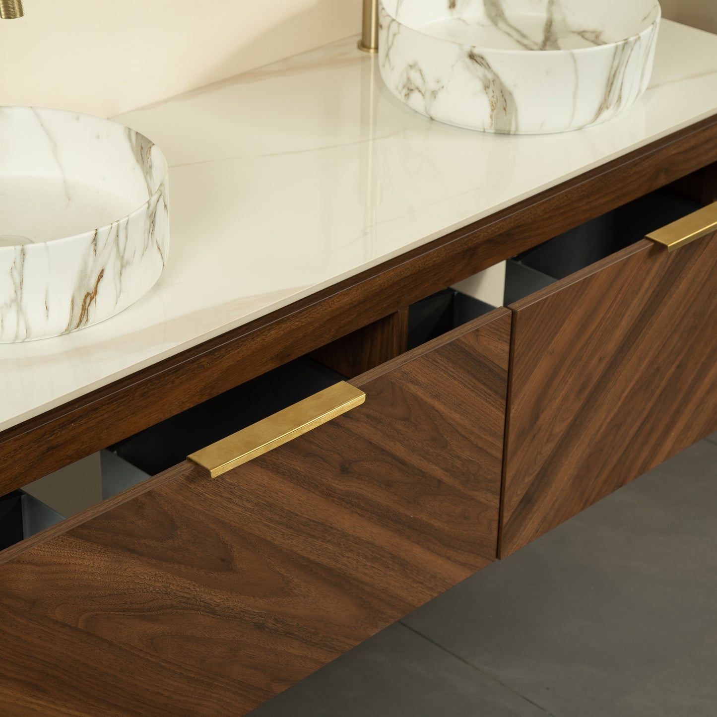 DIPA Bathroom Vanity & Sinks,Dark Walnut Woodgrain