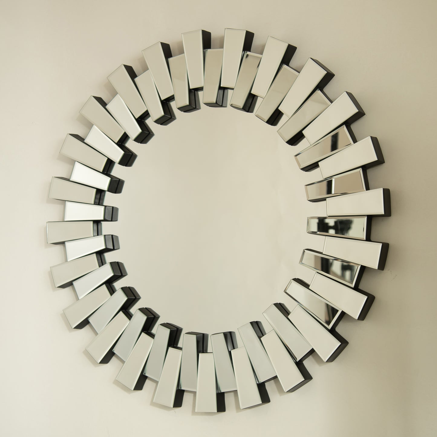 32'' Kaltis Mirror, Wall-mounted Modern Decorative Circle PU Mirror, Irregular Shape, Suitable for Bathroom, Bedroom, Living Room, Corridor