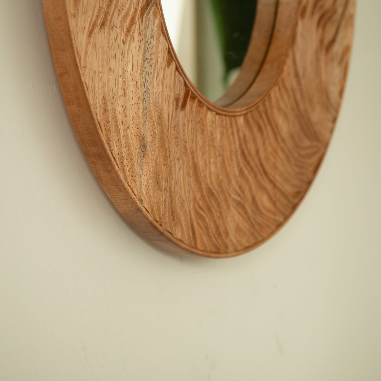 24'' Ring Mirror, Wall-mounted Vintage Circle Solid Rosewood Decorative Mirror, Round Mirror, Suitable for Bathroom, Bedroom, Living Room