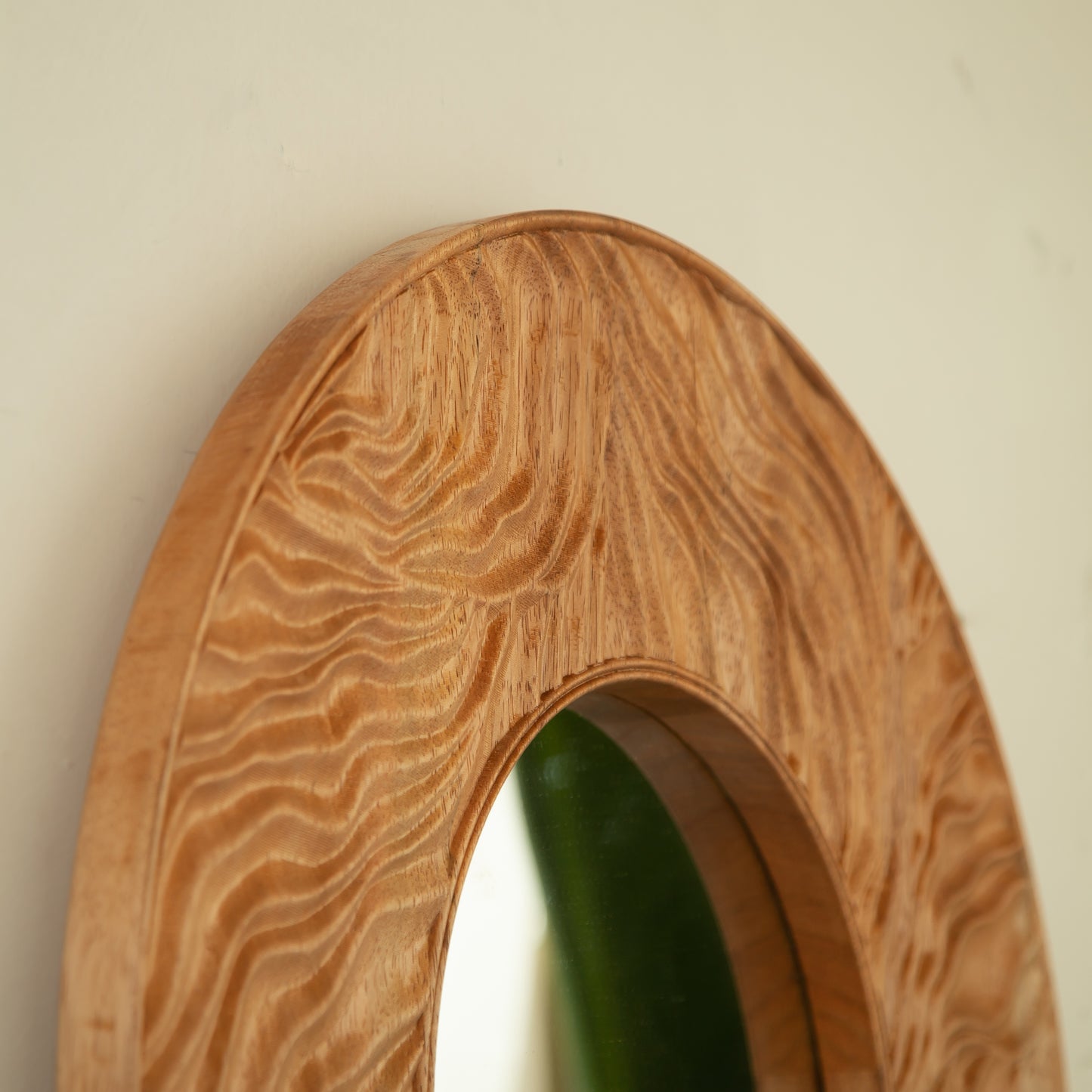 24'' Ring Mirror, Wall-mounted Vintage Circle Solid Rosewood Decorative Mirror, Round Mirror, Suitable for Bathroom, Bedroom, Living Room