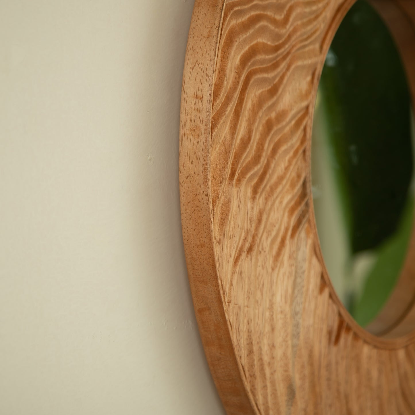 24'' Ring Mirror, Wall-mounted Vintage Circle Solid Rosewood Decorative Mirror, Round Mirror, Suitable for Bathroom, Bedroom, Living Room