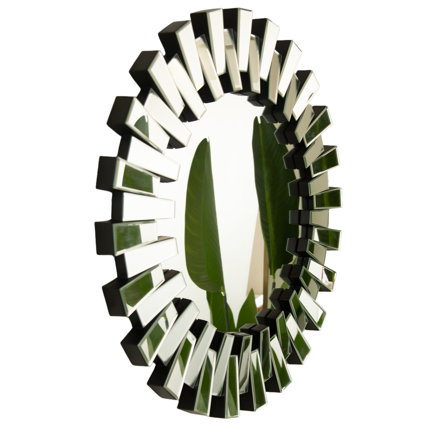 32'' Kaltis Mirror, Wall-mounted Modern Decorative Circle PU Mirror, Irregular Shape, Suitable for Bathroom, Bedroom, Living Room, Corridor